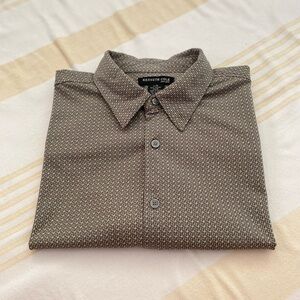 Kenneth Cole Button Down Patterned Short Sleeve Shirt
